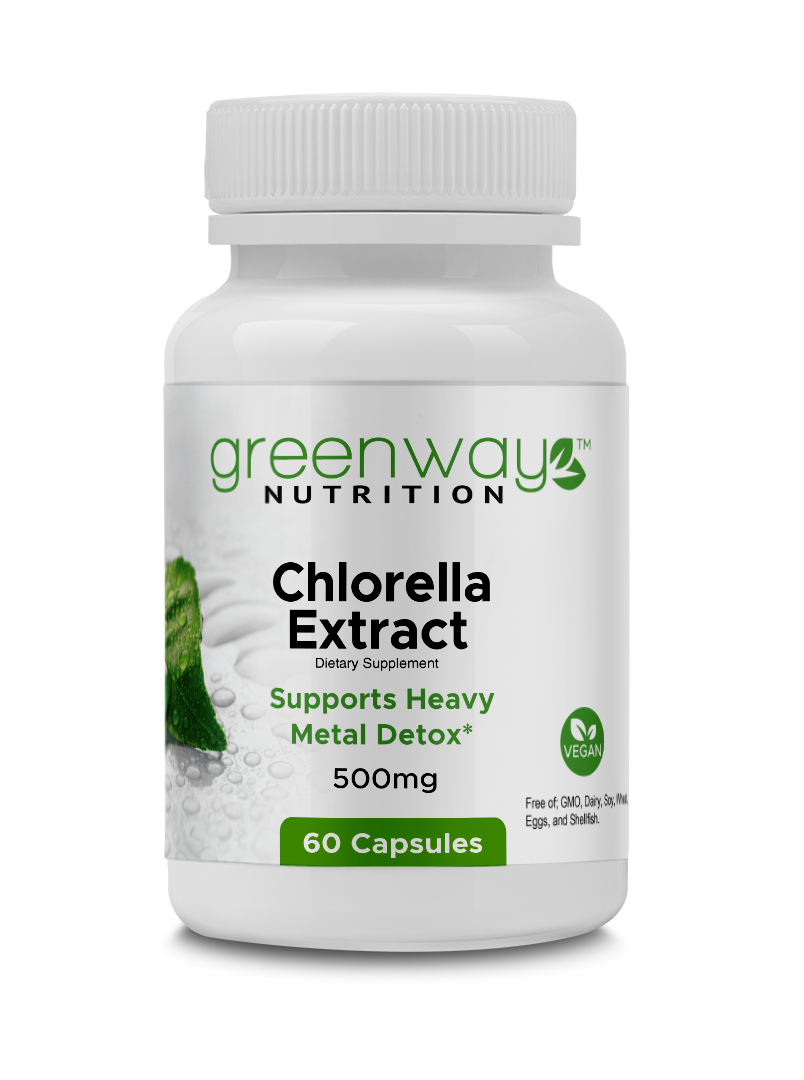 Chlorella Extract 500mg 60 Vegan Capsules Greenway Nutrition